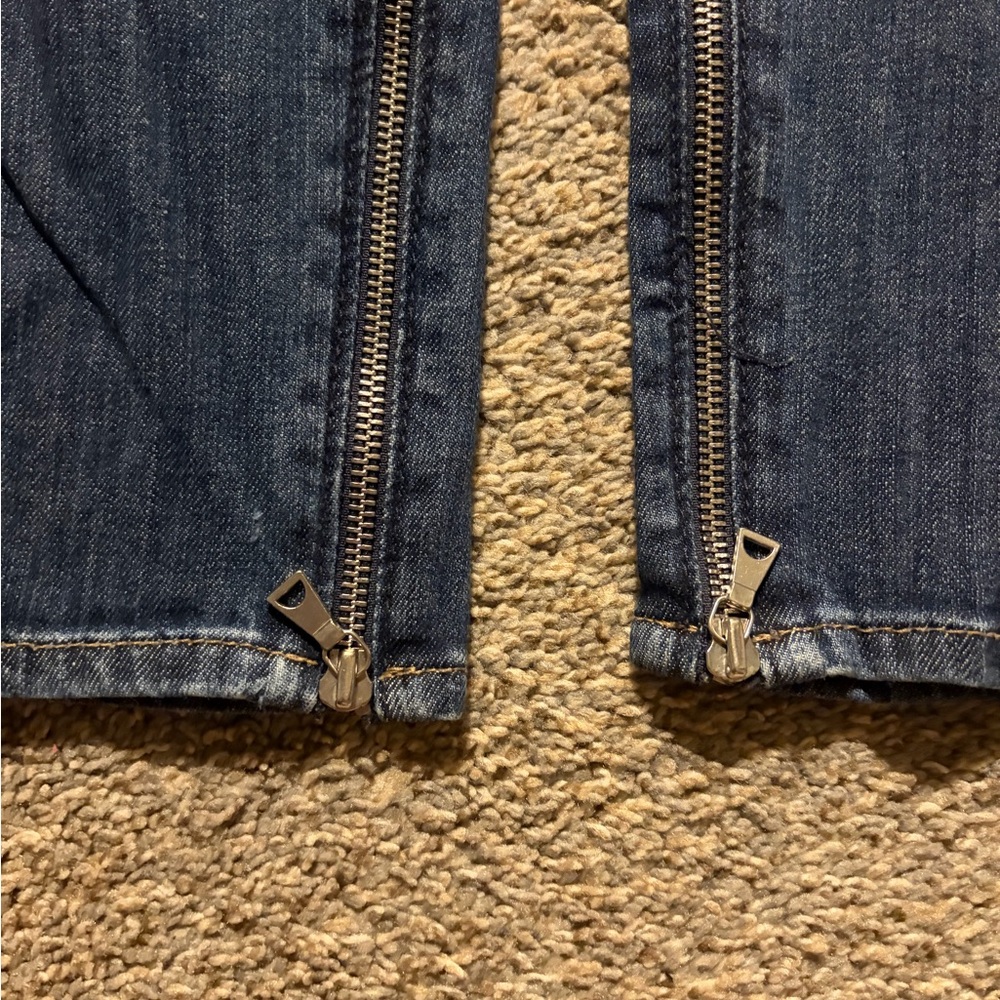 Miss Sixty Dark Blue Washed Skinny Jeans Mid Low Rise Silver Zippers Detail - Picture 5 of 5